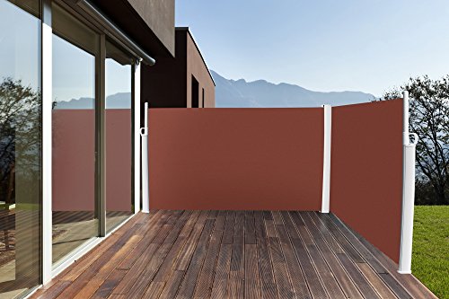 Preisvergleich Produktbild Seitenmarkise doppelt Sichtschutz Markise Seitenrollo Sonnenschutz 160 x 600 cm