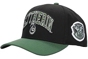 BIOWORLD Harry Potter Slytherin Varsity Woven Label Adult Snapback Cap Green