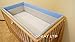 NURSERY BUMPER 420cm LONG ALL ROUND BUMPER TO FIT BABY COT BED (Blue/Grey)