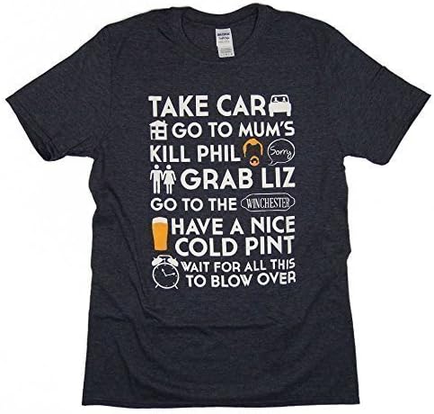 "Shaun of the Dead" inspired T Shirt > S - 2XL available (XL, Heather Navy)