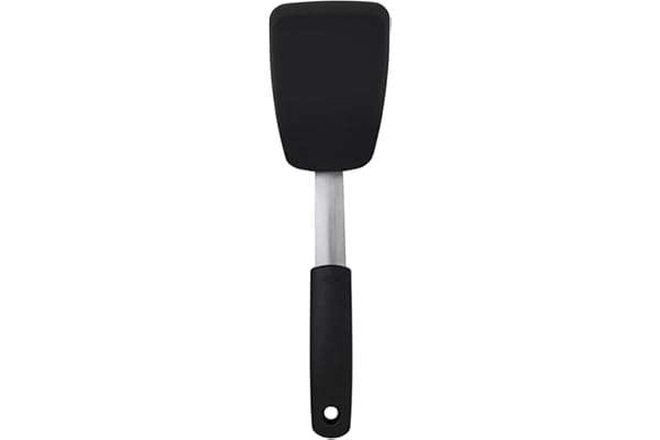 OXO Good Grips – Spatule flexible en silicone - Spatule de cuisine antiadhésive en silicone thermorésistant - Silicone, Acier inoxydable, Noir, 30 cm