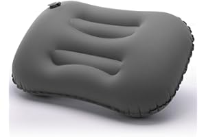 PITASHA Poduszki kempingowe, nadmuchiwane poduszki do podróży, dmuchane poduszki kompaktowe, ultralekka poduszka plażowa, nadmuchiwana poduszka pod kark, poduszka powietrzna na kemping, wędrówki, plażę, wędkowanie (szara)