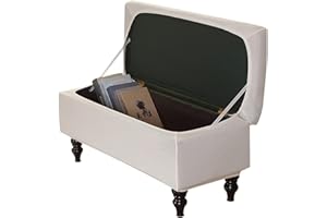 XGANGM Copri Pouf Poggiapiedi Elasticizzato Copri Ottomano Velluto Rettangolare Copertura per Cassapanca Contenitore Fodera Panca Poggiapiedi Pieghevole per Camera da Letto,Bianca,1Large