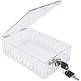 Universal Thermostat Lock Box, Clear Plastic Thermostat Guard Cover with Key Universal Large Thermostat Guard for Wall for Conservation and Home Improvement,18.5 X 12cm