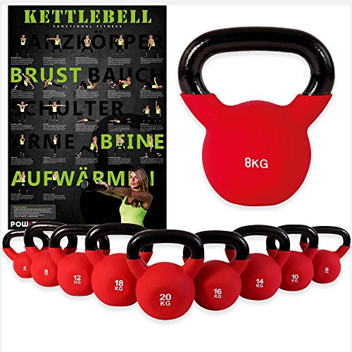 Powrx Kettlebell Kugelhantel Neopren 4 - 30 kg