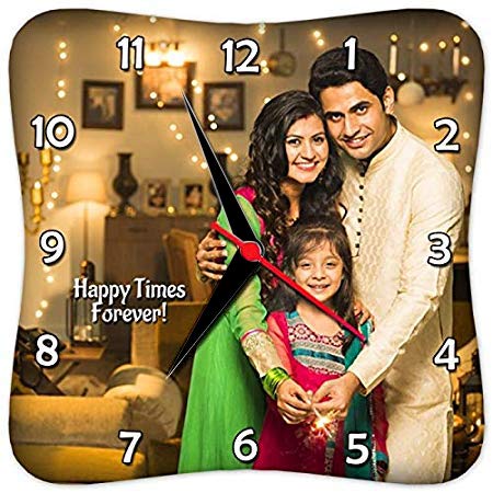 Presto Customized, Personalized Gift Clock- Family Couple Mother Wife Friendship Grandparents Home Valentine Day Born Marriage Birthday Mom Dad (10 x 10 inches)