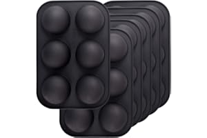 Newk, Stampo in silicone a 6 fori a forma di semi-sfera, 6 confezioni con 6 stampi a mezza sfera per la produzione di bombe di cioccolato, torte, gelatine, budini, mousse a cupola, colore nero