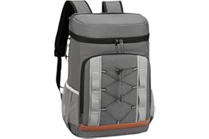 LANHUIYY Zaino termico da 30 litri per picnic, barbecue, campeggio, escursioni e shopping (grigio scuro)