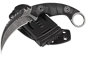 GENERIC Knivedc Karambit Messer Feststehende Klinge mit Kydexscheide, 440C Stahl Full Tang, EDC Messer Outdoor Survival Messer Jagdmesser (Stein gewaschen)