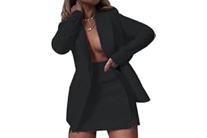 OADOBKICE Blazer Lungo Donna Giacca Blazer Donna Completo Giacca E Pantaloni Donna Completo Donna 2 Pezzi Gonne Cappotto Blazer Ufficio Giacca Adatta Blazer Lavoro Donna Blazer Top