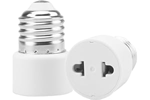 Powice 2 sztuki oprawek do lampy E27, adapter do gniazda żarówki, oprawka do przykręcenia na werandę, garaż, taras, 2-bieg, biała