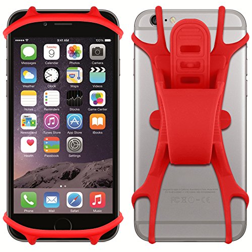 Supporto Bici Smartphone, AFUNTA 2 Packs Silicone Porta Bike Cellulare Mount Installa sul Manubrio per Biciclette il Support per Smartphone 4