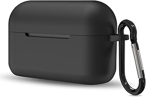 Geekria Silikonowe etui kompatybilne z bezprzewodowymi wkładkami dousznymi 1MORE EVO, etui ochronne z haczykiem na brelok, dostępny port ładowania (czarny)