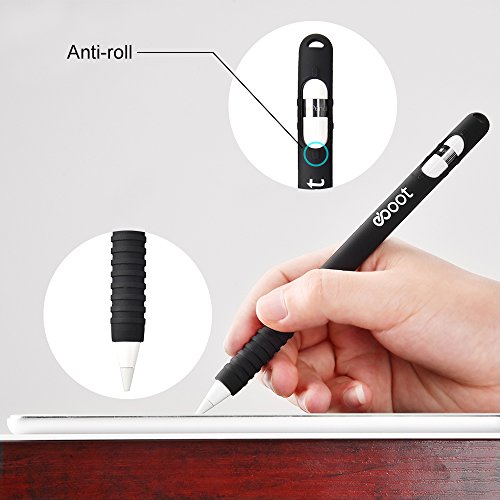 eBoot Bleistift Haut Kasten Hülse Handgriff Schutzhülle Stifteetui für 9,7 und 12,9 Zoll IPad Pro Apple Bleistift, Schwarz - 2