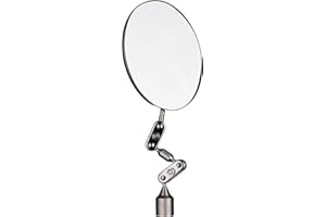 HARDK Magnetic Base Inspection Mirror Welding Mirror - Swivel Angle Ball Joint Antenna Mirror-3.35 Inch Diameter