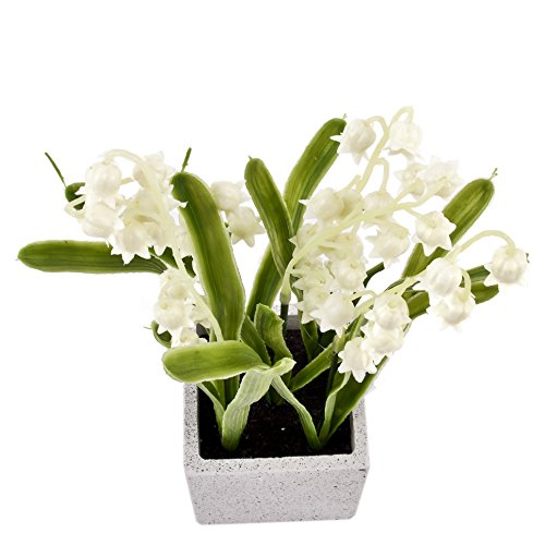 Pflanze Maiglöckchen Deko Kunstblume 22x6x6cm weiss grün Trend Floral Design - 2
