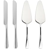 ZenHuaXinTon Wedding Cake Knives and Server Set of 4 Stainless Steel Cake Cutter and Slicer with Divider for Birthday Christm