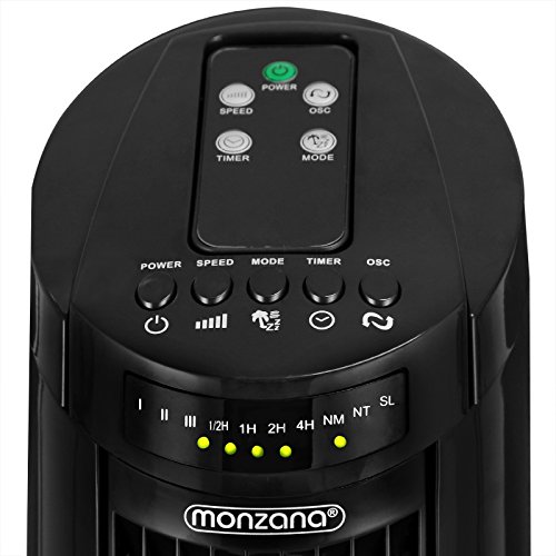 Monzana® Turmventilator 90° Rotation mit Fernbedienung 3 Stufen 84cm Timerfunktion schwarz – Säulenventilator Standventilator Luftkühler Ventilator - 4