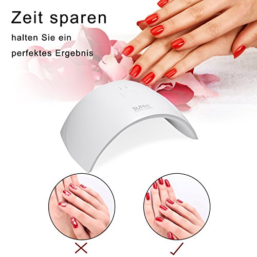 ACEVIVI Nageltrockner Nagellacktrockner Nail Dryer UV-Nagellampe Lichthärtegerät Lichthärtungsgerät LED Infrarot Sensor Wiederaufladbar für Shellac und Gelnagellack mit Timer(10s), Weiß - 5