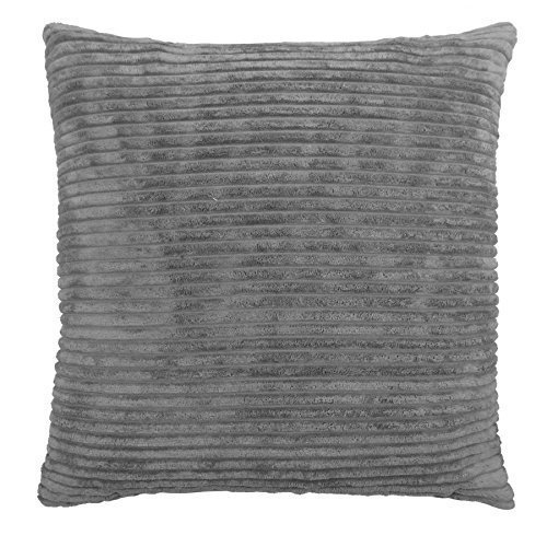 2 X GEFÜLLT GRAUES SCHIEFER 100% BAUMWOLLE CHENILLE SEIL 18" WEICHE KISSEN