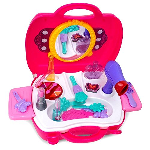 Kids Girls Pretend Play Make Cosmetic Bag Carry Case Durable