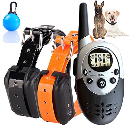 Chucalyn Dog Training Collare, Ricaricabile e Impermeabile Elettronica Dog Trainer Collare cieco operazione Colletto Controllato con Tono/Vibrazione modalità/Light