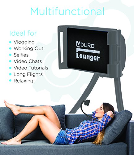 Aduro Phone Neck Holder, Gooseneck Lazy Neck Phone Mount to Free Your Hands for iPhone Android Smartphone (Gray)