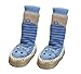Playshoes Boy's Slipper Moccasin House Shoes Hippo Ankle Socks Blue Size 6-8.5