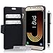 Produktbild zStarLn® schwarz Hülle Leder Tasche für Samsung Galaxy J7 2017 Hülle Handytasche Zubehör Schutzhülle Etui + Stylus pen und 3 Films Schutzfolie