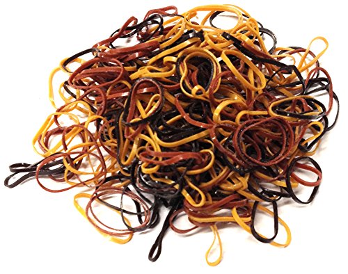 Allsorts® Pack of 250 Small Mini Hair Braiding Elastics Polyurethane Bands for Dreads Braids (Brown Tones)