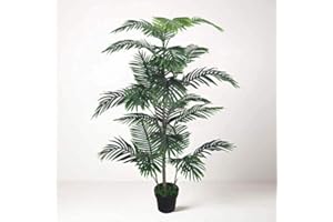 TRADALA ARTIFICIAL TREES Tradala 4’ 11" Lush Artificial Tree Palm 150cm / 4ft 11" Tall with Real Wood Trunk - For Home Living Room Indoors