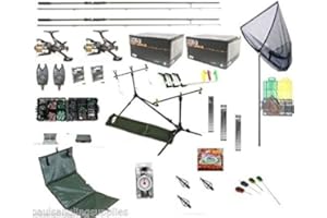 ASL / LINEAEFFE Full Carp Fishing Fishin Fising Set Up Kit Rods Reels Rigs Alarms Bait Tackle Tools Mat PC 1