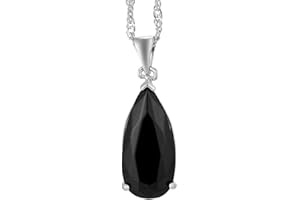 RIZILIA TEARDROP Necklace Pendant with 18" Chain & Pear Cut Gemstones CZ in 18K White Gold Plated, Simple Modern Elegance