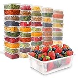 Zuvo 50 x rectangulaire micro-ondes 1000 ml en plastique transparent Boîtes Congélation pour plats chaud froid Foods, 170 (W) x 120 (L) x 70 (H)mm