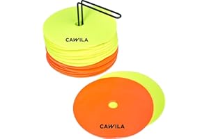 Cawila Markierungsscheiben, Floormarker 24er Set inkl. Halter, 12x orange + 12x Neongelb inkl. Träger