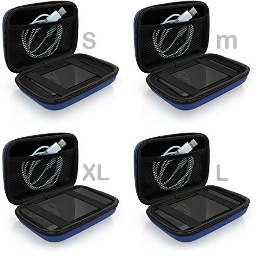 igadgitz Blau EVA Hart Festplattentasche Schutzhülle für Toshiba Stor.E Aiv TV Kit, Canvio Ready, Canvio Plus, Canvio Basics, Canvio Aeromobile, Canvio Aerocast Tragbare Externe Festplatte Etui Case - 3