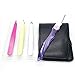 Pinkiou Eyebrow Tweezers Set Stainless Steel Tweezers, Slant, Straight ,Pointed and Eyebrow Razor with Black Case