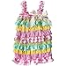 TiaoBug Baby Girls Lace Spaghetti Ruffle Romper Holiday Bowknot Tiered Bodysuit Outfits 12-18 Months Multi-color Stripes