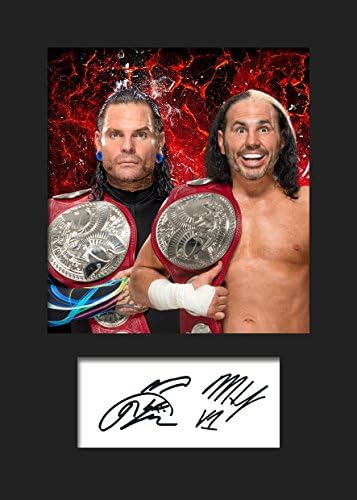 HARDY BOYZ WWE #1 | Signed Mounted Photo Reprint | A5 Size to Fit 6x8 Inch Frames | Machine Cut | Photo Display | Present Gift Collectible