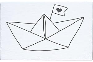 May and Berry Holzstempel - Boot, 35x55mm, Weiß