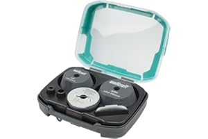 wolfcraft 5953000 - Coffret de guides de perçage pour scies cloches - Diamètre 35-70 mm - Pour agrandissement régulier et centré de trous percés existants - 3 pièces