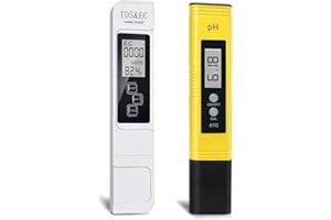 GuDoQi Tester qualità Acqua, TDS PH EC Temperatura 4 in 1 Set, Digitale Misuratore PH, TDS&EC Temperatura Tester, Auto Calibrazione per Acqua Potabile, Sistema Ro, Acquario, Nuoto