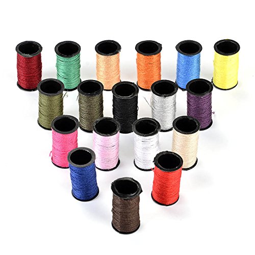 Deallink Nähset Nähmaschinengarn für Zuhause, Reise und Notfall, mit Schwarzer Ledertasche - 5