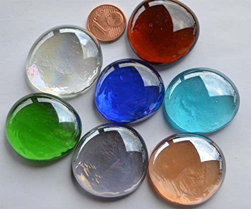 176g bunte Glasnuggets in 3 versch. Größen 1-3 cm Deko Mosaiksteine ca.66 St. - 5