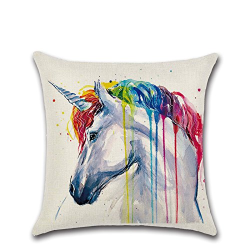 Calcifer 45,7 x 45,7 cm (45 x 45 cm) Rainbow Tiere Robuster Baumwolle Leinen Überwurf Kissen Kontakte Fall Kissen für Home Sofa Deko (Set von 6) - 5