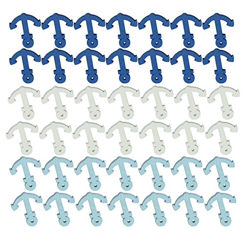Pinzhi 50Pcs gemischte Farbe Mini-hölzernes Meer-Anker-Fertigkeit Scrapbooking Verschönerung-Dekor - 3