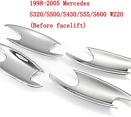 Set Of High Quality Mirror Chrome Side Door Handle Cavity Bowl Covers Trims