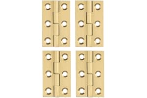 YOFASEN Miedź Małe Zawiasy Zawiasy Drzwiowe - Mosiężne Składane Zawiasy Doczołowe Zawiasy Meblowe do Szafek, Złoto, 1.5 Inch(38x23x1.2mm) - 4pcs