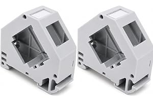 1aTTack.de DIN-skeneadapter DIN-skena för Keystone-modul Keystone RJ45-nätverk Cat6 Cat7 Cat8 Chinch-ljudantenn 35mm DIN-skena med jordfjäder vit 2 delar