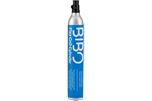 BIBO WATER BIBO Screw-in Gas Cylinder x 1, 60 Litre CO2 Refill Gas Canisters for Sparkling Water Maker/Home Soda Carbonator Machine, Sodastream & Aarke Compatible
